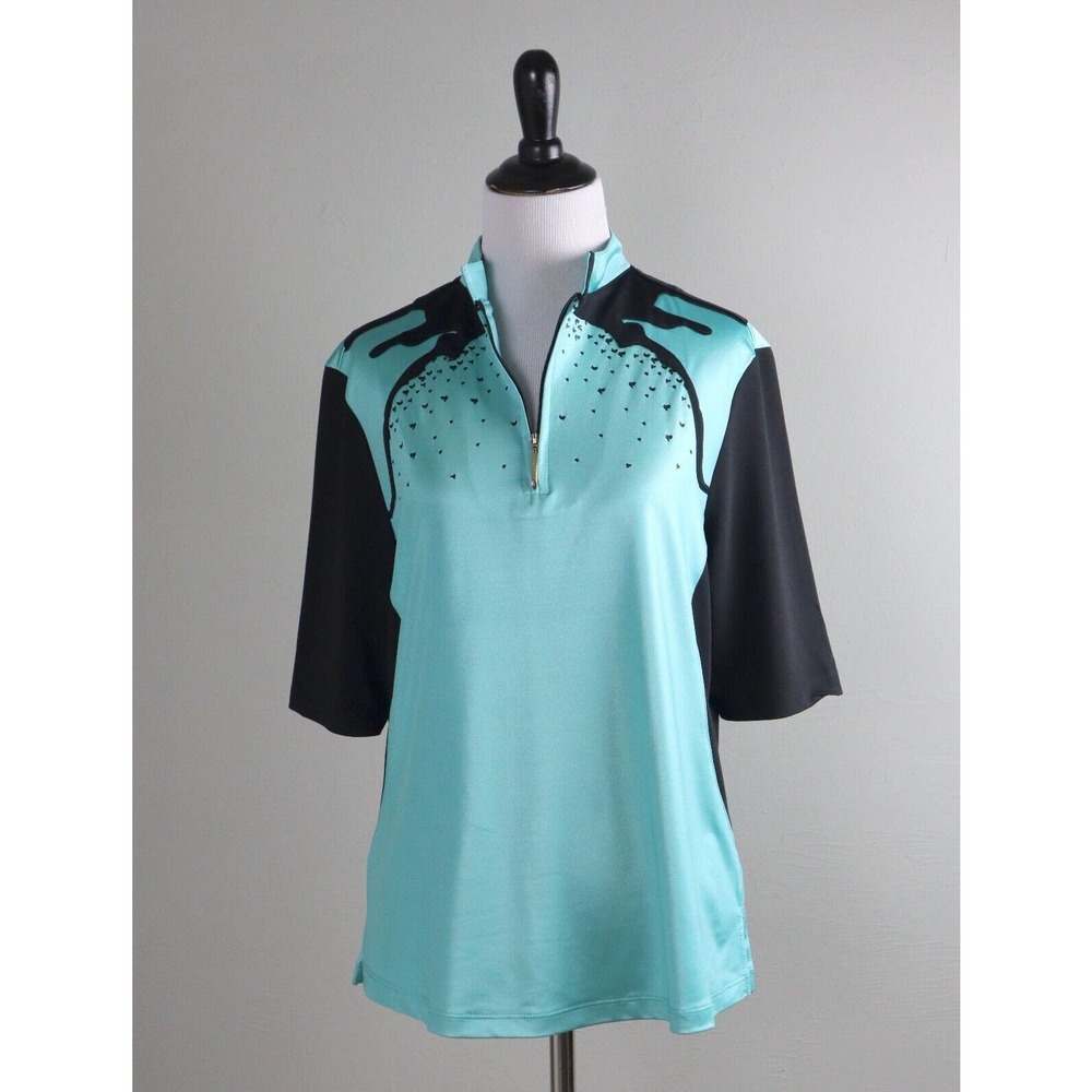 JAMIE SADOCK $149 Stretch 1/2 Zip Golf Athletic Two Tone Top Size Medium